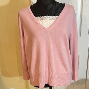 Van Heusen Women's Pink V-Neck Sweater